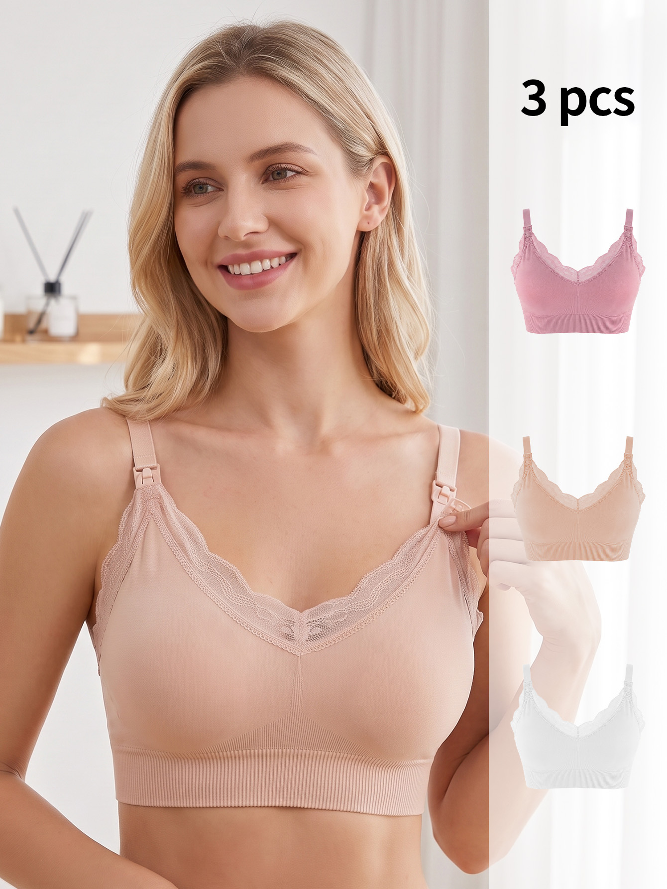 Nursing Bra Sleep - 3 pezzi di reggiseno da allattamento,